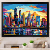 Chicago Popart II - Cityscapes Canvas Wall Art