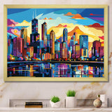 Chicago Popart II - Cityscapes Canvas Wall Art