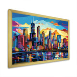 Chicago Popart II - Cityscapes Canvas Wall Art