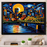 City Pittsburgh Popart I - Cityscapes Canvas Wall Art