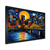 City Pittsburgh Popart I - Cityscapes Canvas Wall Art