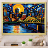 City Pittsburgh Popart I - Cityscapes Canvas Wall Art