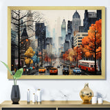 Bold Cityscape Urban Fog III - Cityscapes Canvas Wall Art