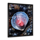 Blue Clam Dappled Depths - Clam Living Room Wall Art