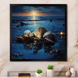Teal Clam Midnight Elegance - Clam Canvas Wall Art