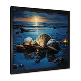Teal Clam Midnight Elegance - Clam Canvas Wall Art