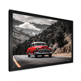 Red Classic Car Vintage Drive - Car Vintage Canvas Wall Art
