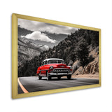 Red Classic Car Vintage Drive - Car Vintage Canvas Wall Art