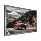 Red Classic Car Vintage Drive - Car Vintage Canvas Wall Art