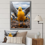 Grey And Yellow Dancing Seagulls - Seagull Wall Decor