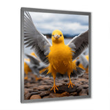 Grey And Yellow Dancing Seagulls - Seagull Wall Decor
