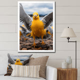 Grey And Yellow Dancing Seagulls - Seagull Wall Decor