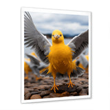 Grey And Yellow Dancing Seagulls - Seagull Wall Decor