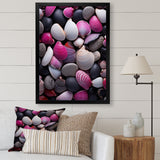 Pink Grey Pink White Shells Seashore Collage - Seashell Wall Art Prints