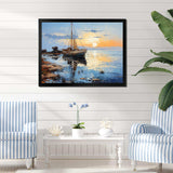 Boat Sailing Reflections III - Coastal Canvas Wall Art