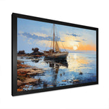 Boat Sailing Reflections III - Coastal Canvas Wall Art