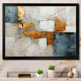 Gold Grey Gleaming Geometry IV - Abstract Canvas Wall Art