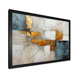 Gold Grey Gleaming Geometry IV - Abstract Canvas Wall Art