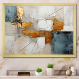 Gold Grey Gleaming Geometry IV - Abstract Canvas Wall Art