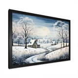 Countryside Snowy Minimalism Winter V - Landscapes Canvas Wall Art