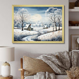 Countryside Snowy Minimalism Winter V - Landscapes Canvas Wall Art