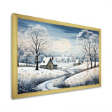 Countryside Snowy Minimalism Winter V - Landscapes Canvas Wall Art