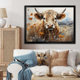 Cow In The Meadow III - Animals Canvas Wall Art