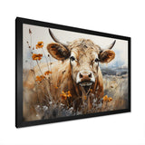 Cow In The Meadow III - Animals Canvas Wall Art