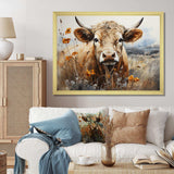 Cow In The Meadow III - Animals Canvas Wall Art