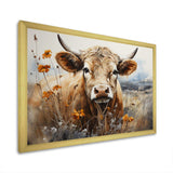 Cow In The Meadow III - Animals Canvas Wall Art