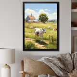 Cow Dairy A Serene - Cow Framed Canvas Art