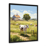 Cow Dairy A Serene - Cow Framed Canvas Art