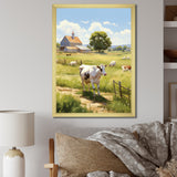 Cow Dairy A Serene - Cow Framed Canvas Art
