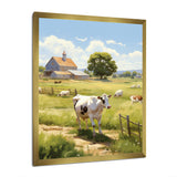 Cow Dairy A Serene - Cow Framed Canvas Art