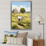 Cow Dairy A Serene - Cow Framed Canvas Art