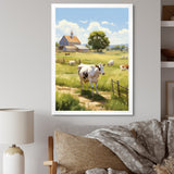 Cow Dairy A Serene - Cow Framed Canvas Art