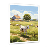 Cow Dairy A Serene - Cow Framed Canvas Art