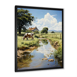 Cow Farmstead Serenity - Cow Large Canvas Wall Art