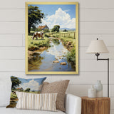 Cow Farmstead Serenity - Cow Large Canvas Wall Art