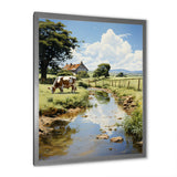 Cow Farmstead Serenity - Cow Large Canvas Wall Art