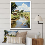 Cow Farmstead Serenity - Cow Large Canvas Wall Art