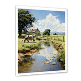 Cow Farmstead Serenity - Cow Large Canvas Wall Art