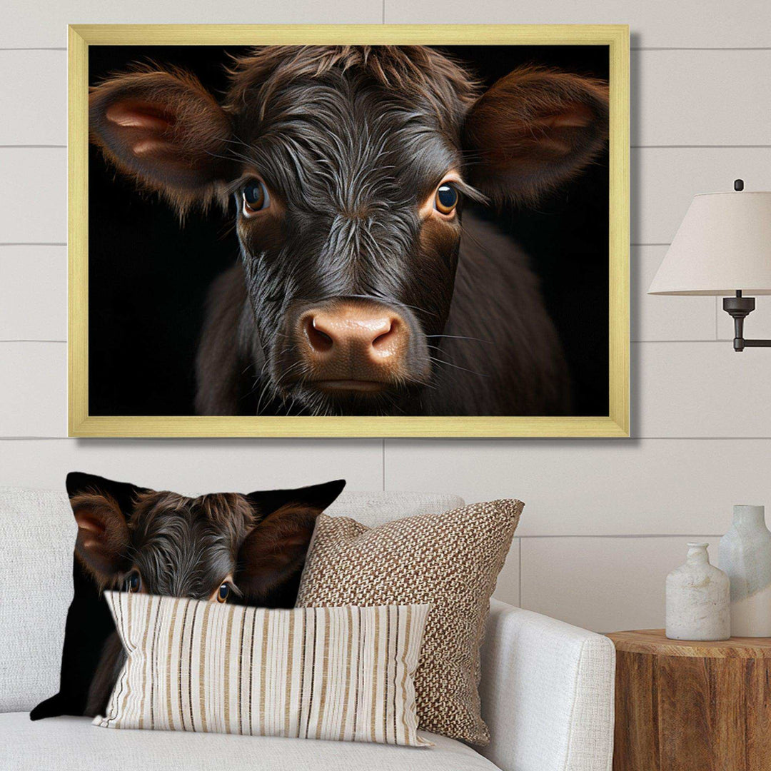 Cow Portrait - Animals Canvas Wall Art