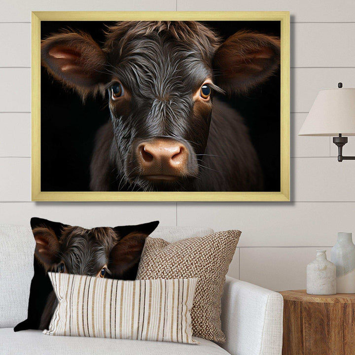 Cow Portrait - Animals Canvas Wall Art