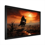 Cowboy Sunrise On The - People Canvas Wall Art