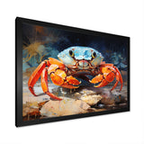 Crab Coastal Guardian Collage - Coral Crab Wall Art