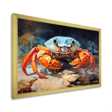 Crab Coastal Guardian Collage - Coral Crab Wall Art