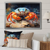 Crab Coastal Guardian Collage - Coral Crab Wall Art