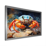 Crab Coastal Guardian Collage - Coral Crab Wall Art
