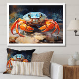 Crab Coastal Guardian Collage - Coral Crab Wall Art